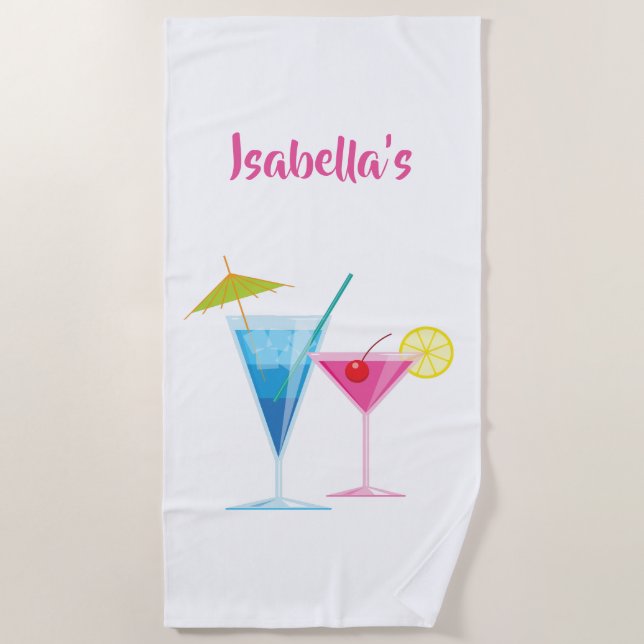 Customizable Cocktail Beach Towel (Front)