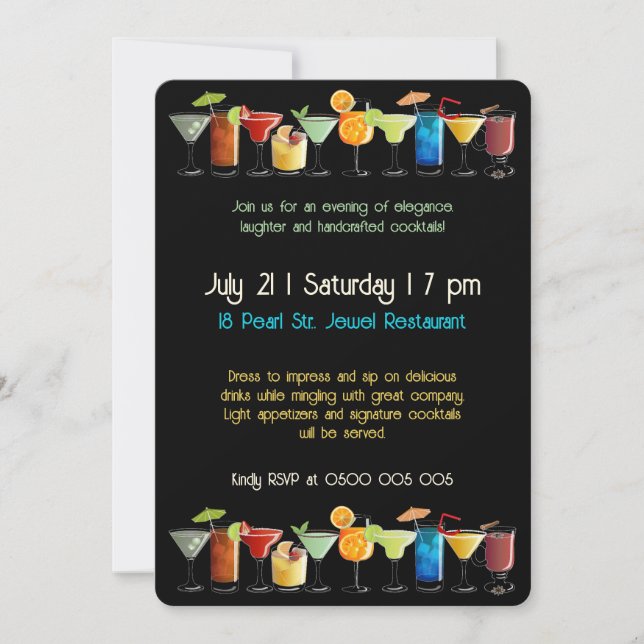 Customizable Cocktail Party Invitation (Front)