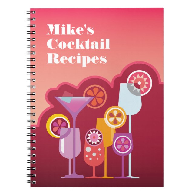Customizable Cocktail Recipes Notebook (Front)