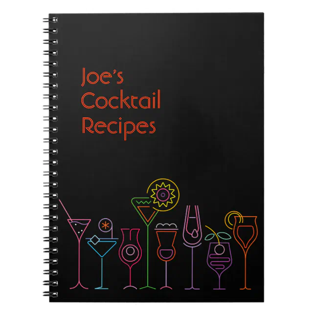 Customizable Cocktail Recipes Notebook Zazzle