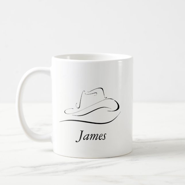 Customizable Coffee Mug With Cowboy Hat (Left)
