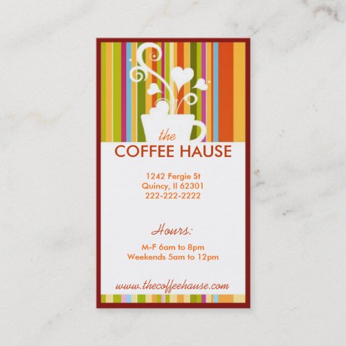 Customizable Coffee Shop Business Cards