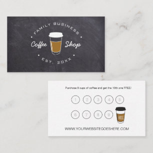 Customizable coffee shop business logo chalkboard  loyalty card