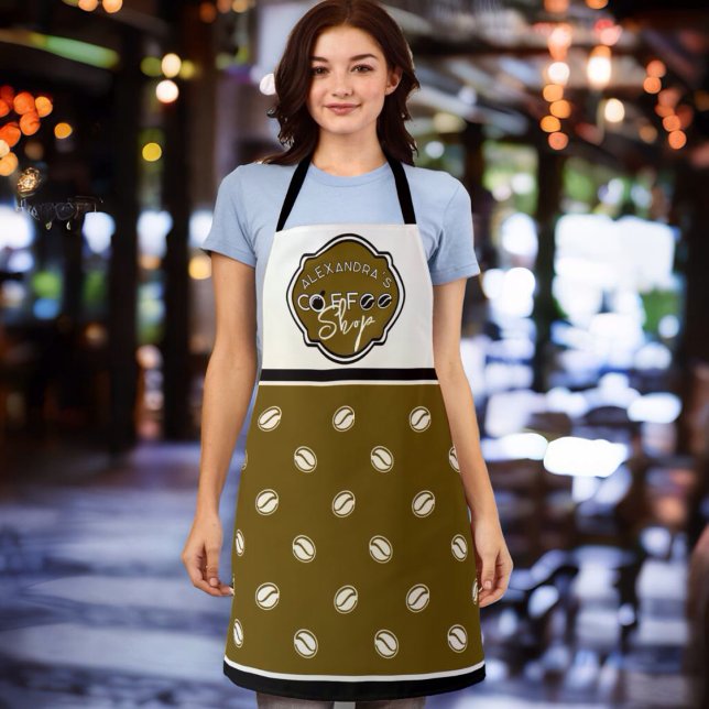 Customizable coffee shop home/business logo apron (Creator Uploaded)