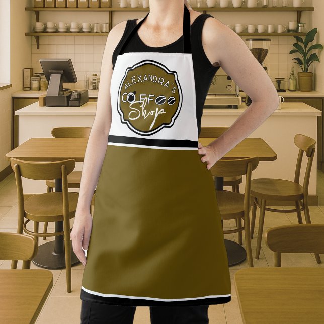 Customizable coffee shop home/business logo apron (Creator Uploaded)