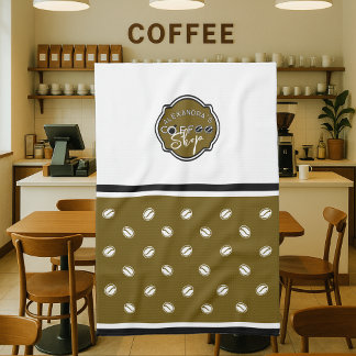 Customizable coffee shop home/business logo kitchen towel