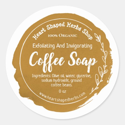 Customizable Coffee Soap Label Handmade