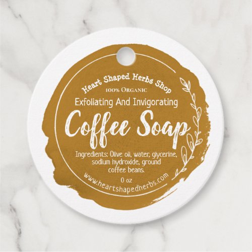 Customizable Coffee Soap Label Handmade Business