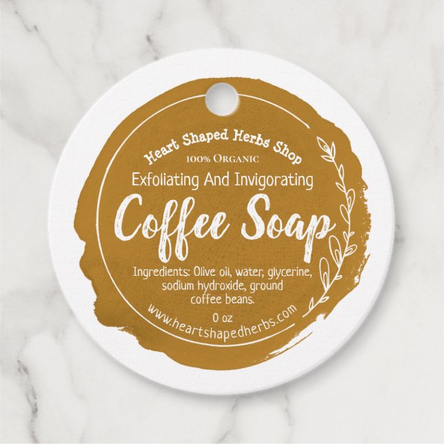 Customizable Coffee Soap Label Handmade Business (Front)