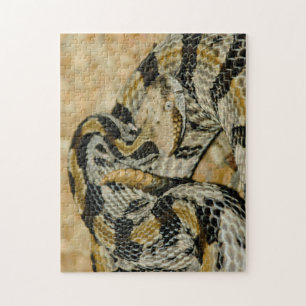 Customizable Coiled Timber Rattlesnake Jigsaw Puzzle