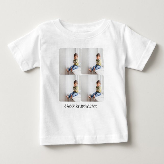 Customizable Collage Image with Text Baby T-Shirt (Front)