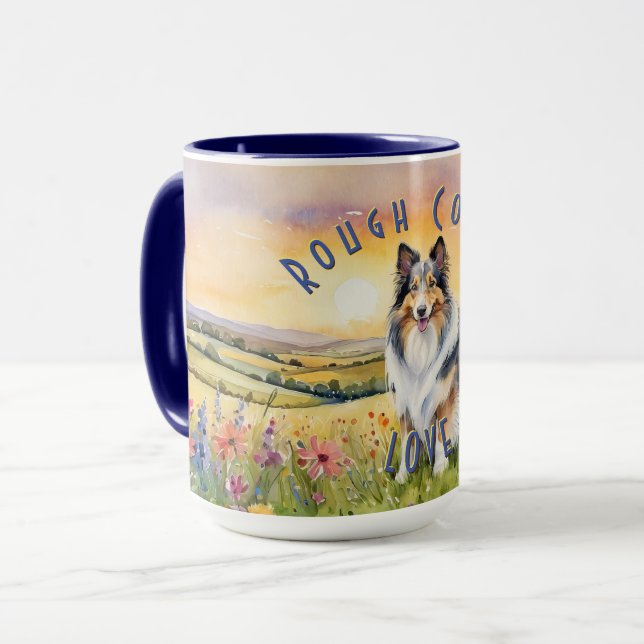 Customizable Collie Love Mug, Personalize Your Sip Mug (Front Left)