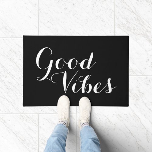 Customizable Color And Text Good Vibes Happy Doormat