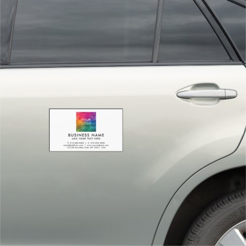 Customizable Color Business Logo Text Minimalist Car Magnet