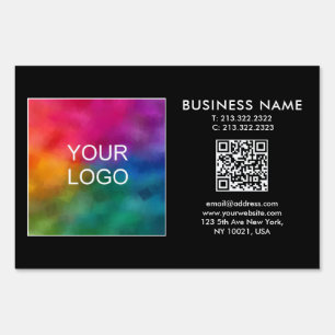 Customizable Color & Design Business Logo QR Code Sign