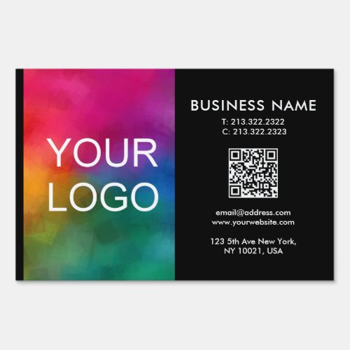 Customizable Color  Design Business Logo QR Code Sign