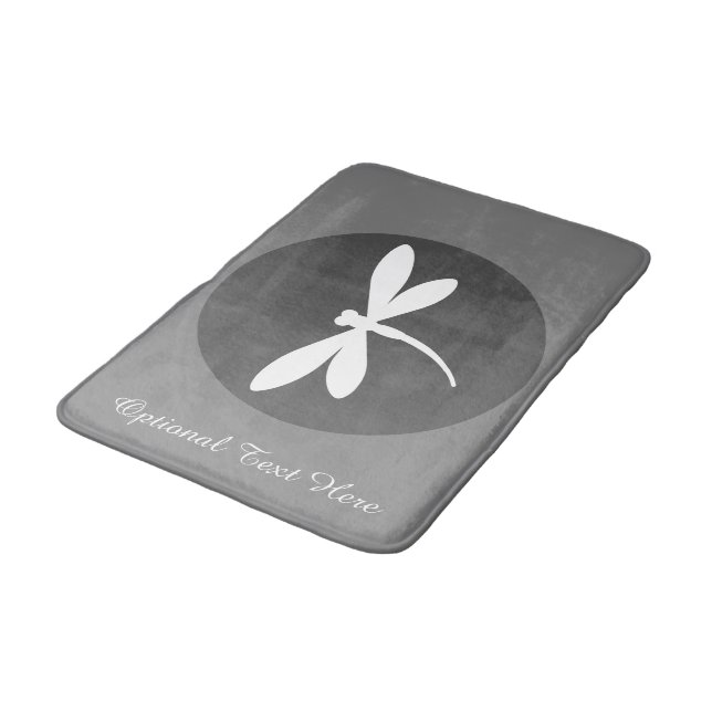 Customizable Color Dragonfly Bath Mat (Angled)
