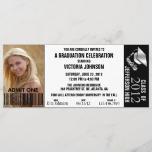 Customizable Color Graduation Admission Ticket Invitation