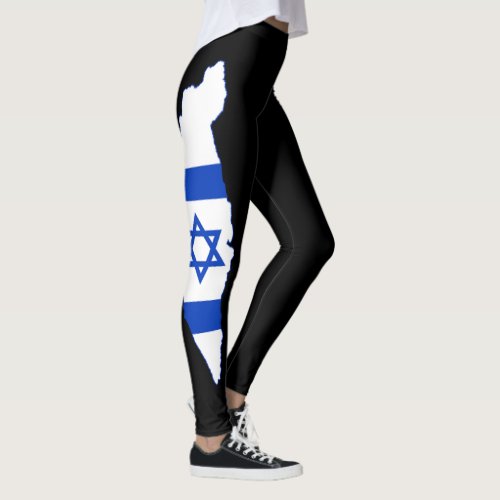 Customizable Color Israel Map Israeli flag Design Leggings