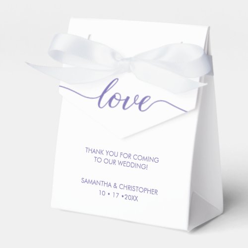 Customizable Color Love Script Purple Wedding Favor Boxes