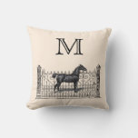 Customizable Color Monogram Equestrian Throw Pillow at Zazzle
