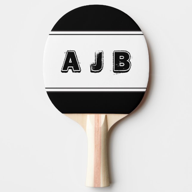 Customizable Color Monogram Red Stripes Paddle (Front)