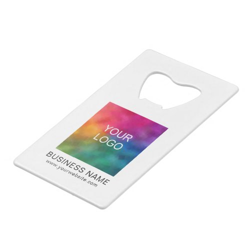 Customizable Color  Text Business Logo Template Credit Card Bottle Opener