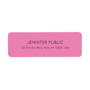 Customizable Color & Text Pink Return Address Label