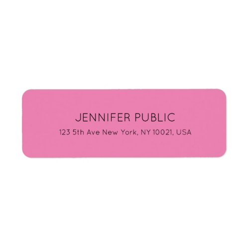 Customizable Color  Text Pink Return Address Label