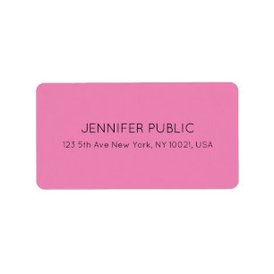 Customizable Color & Text Pink Template Address Label
