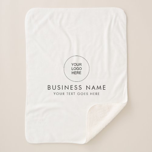 Customizable Color Text Your Business Logo Cute Sherpa Blanket