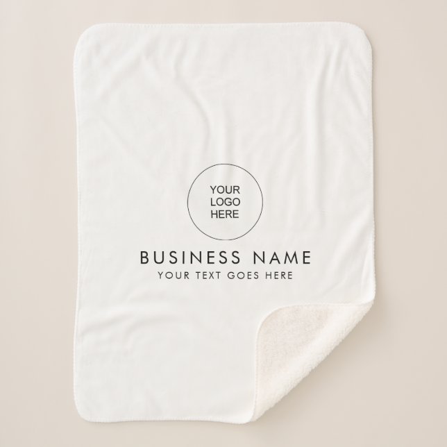 Customizable Color Text Your Business Logo Cute Sherpa Blanket (Front)