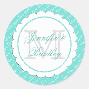 Customizable Color Wedding Classic Round Sticker by K2Pphotography at Zazzle