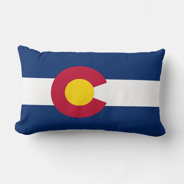 Customizable Colorado Flag Souvenir Lumbar Pillow (Front)