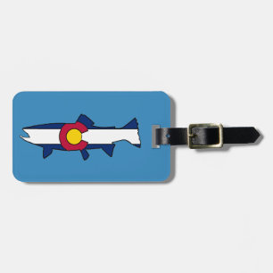 Customizable Colorado flag trout fish luggage tag