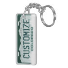 Customizable Colorado license plate keychain