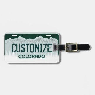 Customizable Colorado license plate luggage tag