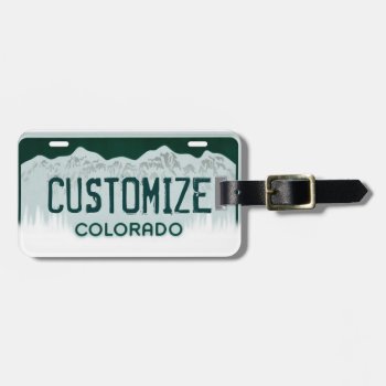 Customizable Colorado License Plate Luggage Tag by ArtisticAttitude at Zazzle