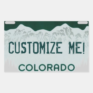 Customizable Colorado license plate stickers