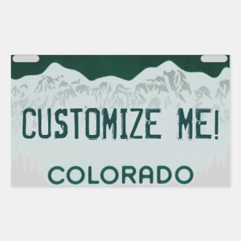 Customizable Colorado License Plate Stickers by ArtisticAttitude at Zazzle