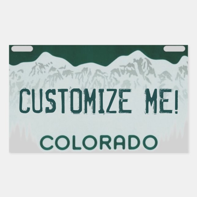 Customizable Colorado license plate stickers (Front)