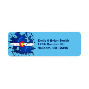 Customizable Colorado ski splatter return labels