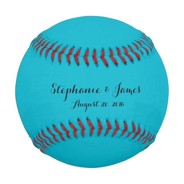 Customizable Colorful Blue Weddings Marriage Baseball (Front)