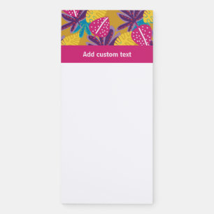 customizable - colorful floral - magnetic notepad