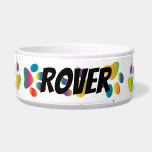 Customizable colorful paw print bowl<br><div class="desc">Customize this fantastic colorful pawprint pet feeding bowl with your furry family member's name!</div>