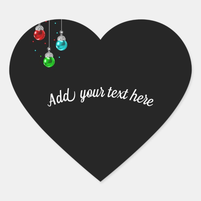 Customizable colorful pearls heart sticker (Front)