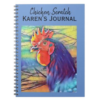 CUSTOMIZABLE COLORFUL ROOSTER JOURNAL