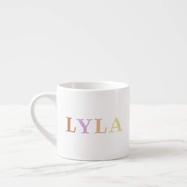 Customizable Colorful Toddler/Kid Name Mini Mug (Left)