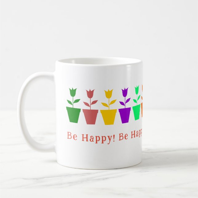 Customizable & Colorful Tulip Coffee Mug (Left)