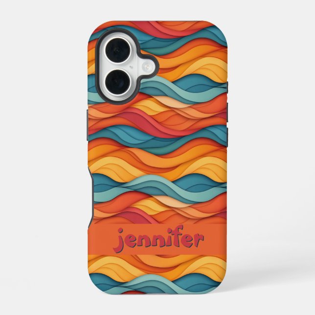 Customizable Colorful Wave Pattern Iphone Case (Back)